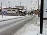 福島の雪景色（斎場前の道）